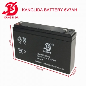 Kanglida battery 6v 7ah rechargeable lead acid battery