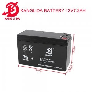 kanglida battery 12v 7.2ah rechargeable lead acid battery